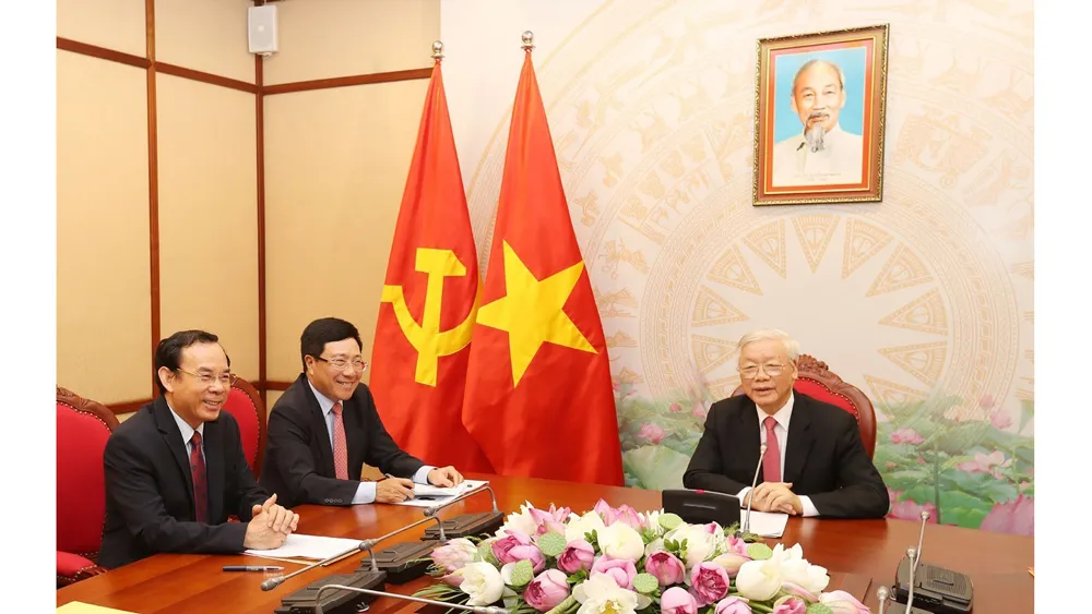 Tổng Bí thư, Chủ tịch nước Nguyễn Phú Trọng điện đàm với Tổng thống Liên bang Nga Vladimir Putin