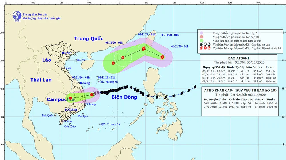 Gần Biển Đông lại có bão, áp thấp nhiệt đới gây mưa lớn ở miền Trung