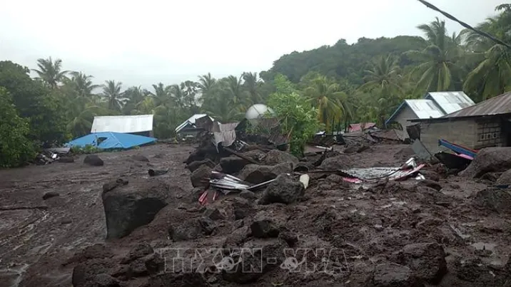 Cảnh tượng sau trận lũ quét. Nguồn: TTXVN