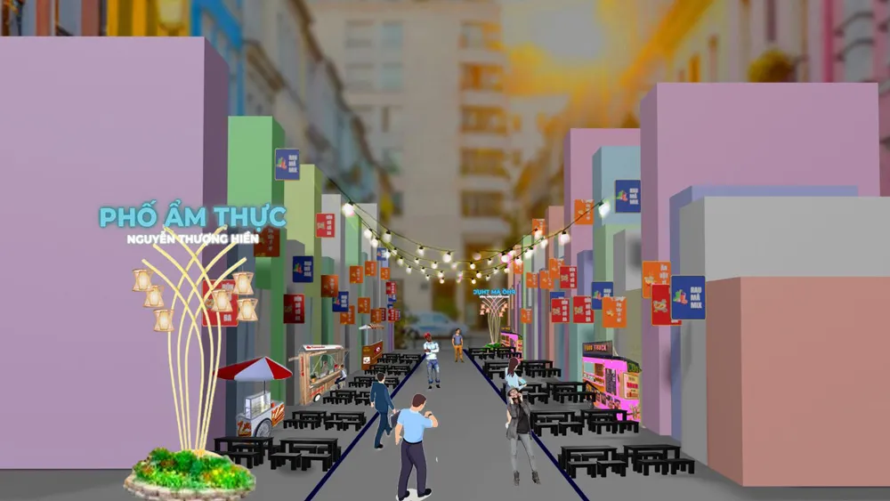 Phối cảnh phố ẩm thực Nguyễn Thượng Hiền
