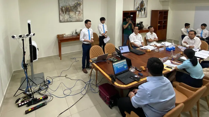 Phần thi thuyết trình về AI tại một cuộc thi do Sở TT-TT TPHCM tổ chức