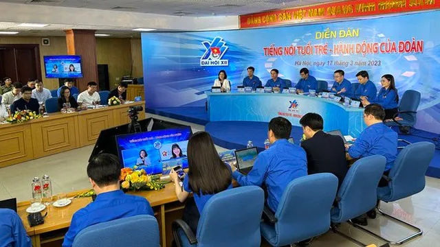 Điểm cầu chính của Diễn đàn "Tiếng nói tuổi trẻ - Hành động của Đoàn". Ảnh: VGP
