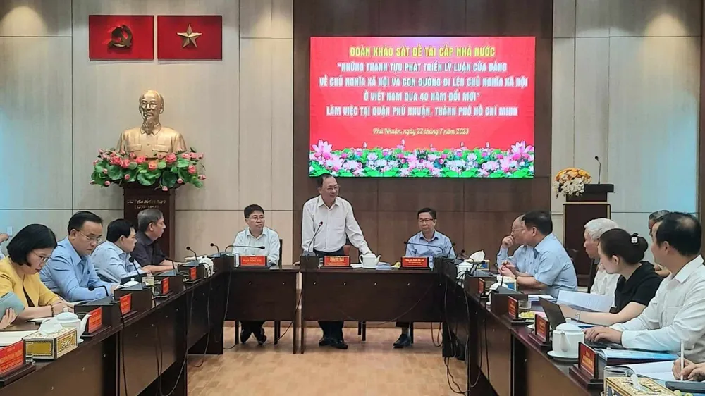 Thượng tướng, PGS.TS Nguyễn Văn Thành phát biểu tại cuộc khảo sát