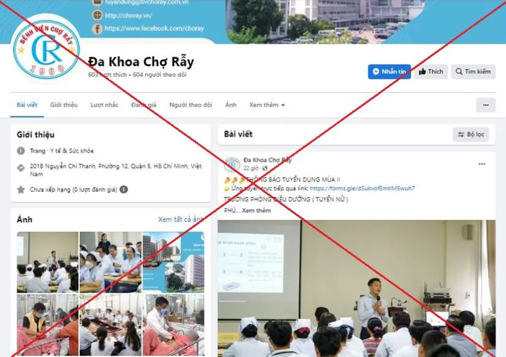 Hình ảnh giả mạo thông tin bác sĩ Bệnh viện Chợ Rẫy