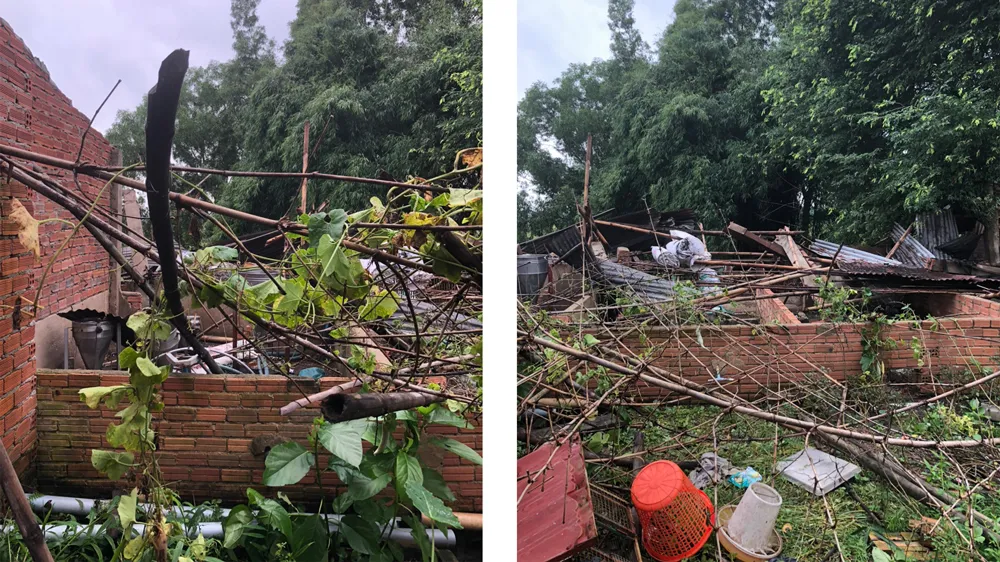 Nhiều nhà dân bị thiệt hại