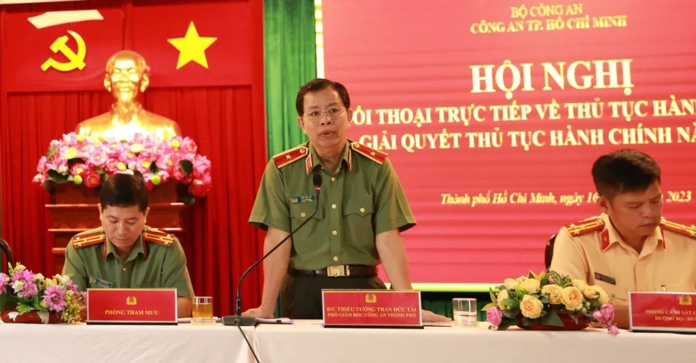Thiếu tướng Trần Đức Tài, Phó Giám đốc Công an TPHCM phát biểu