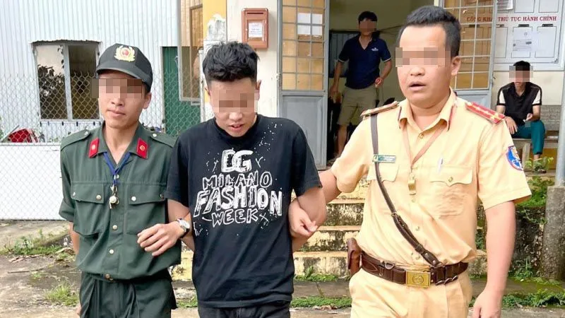 Đối tượng Quách Đại Hải bị công an bắt giữ