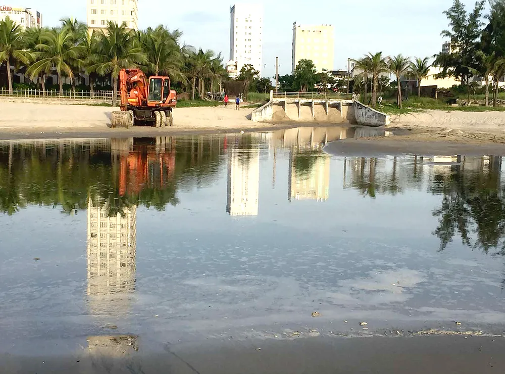 Bãi tắm ở Đà Nẵng ô nhiễm vì nước thải ảnh 1