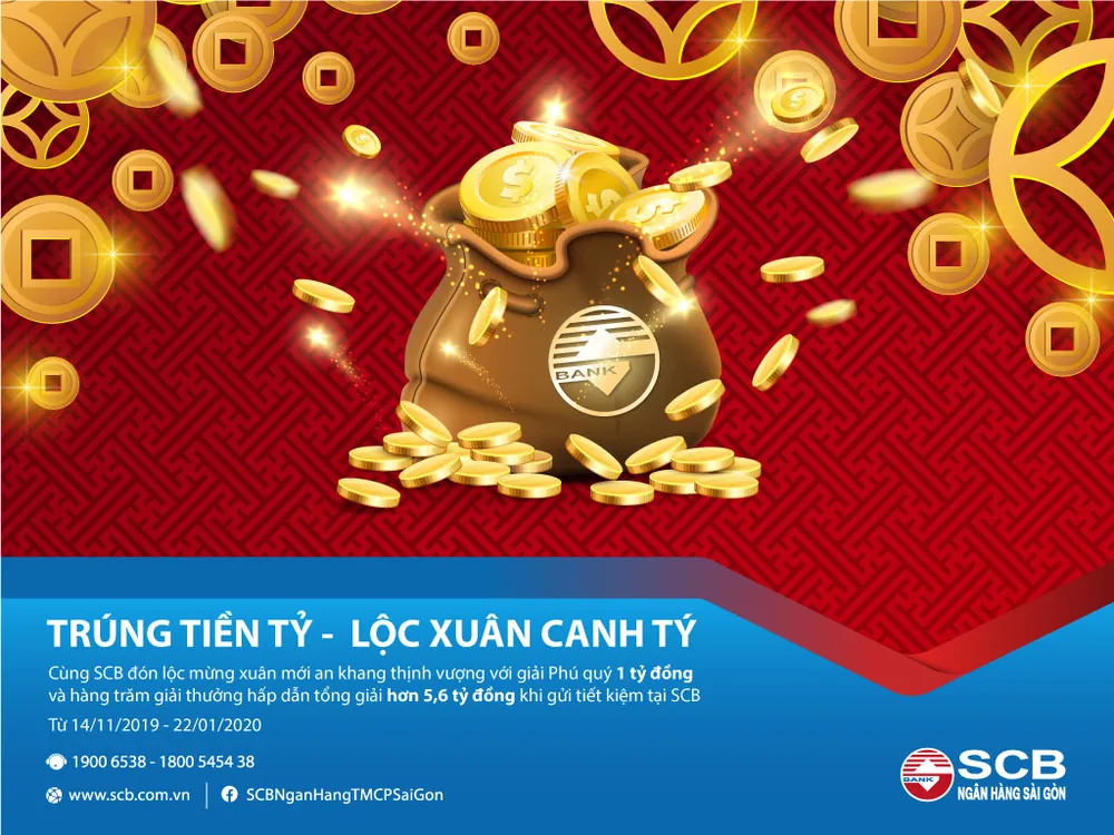 SCB dành tặng hàng trăm giải thưởng giá trị tri ân khách hàng nhân dịp xuân Canh Tý