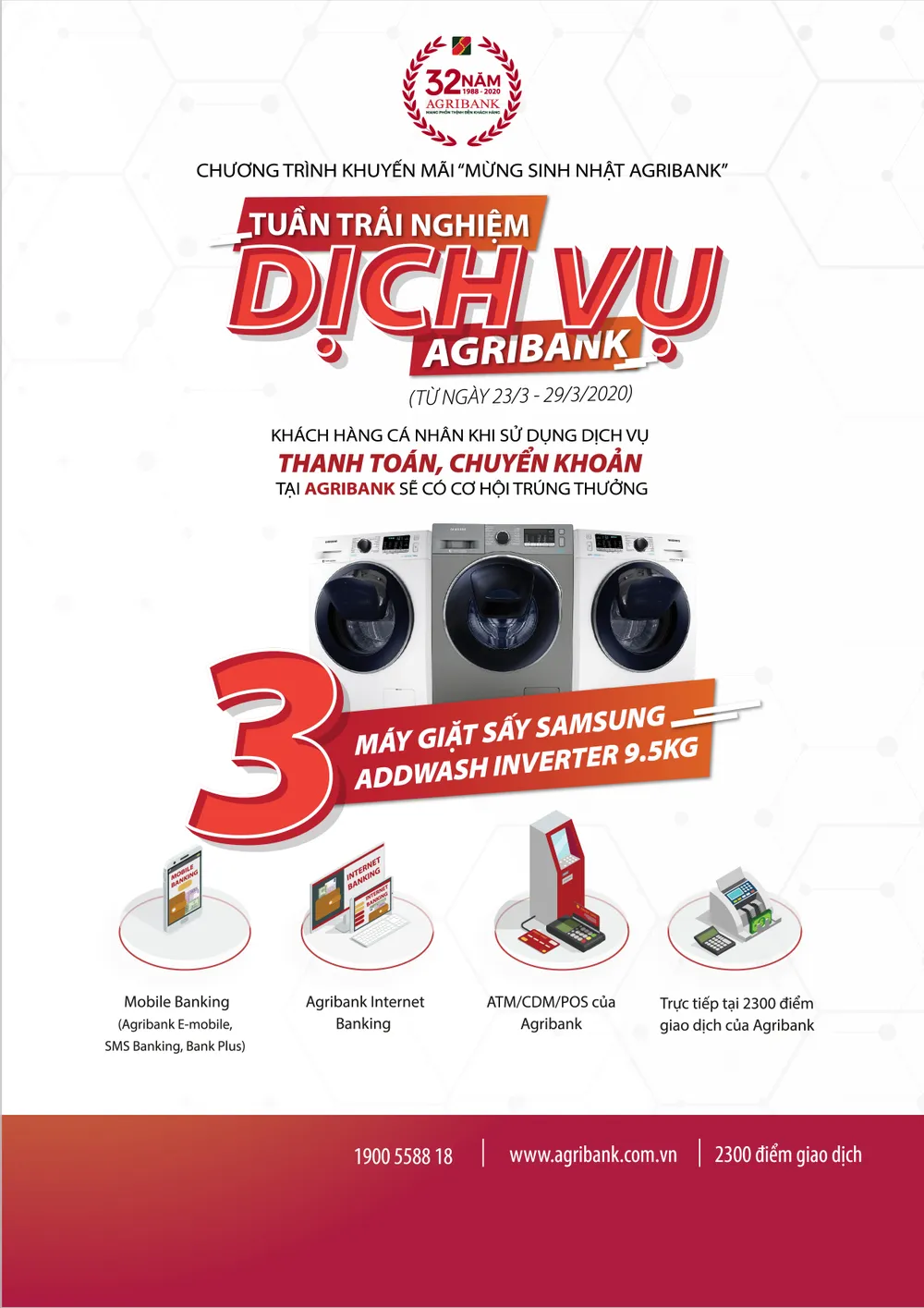 Trải nghiệm dịch vụ Agribank để có cơ hội nhận hơn 580 giải thưởng tổng trị giá 1 tỷ đồng