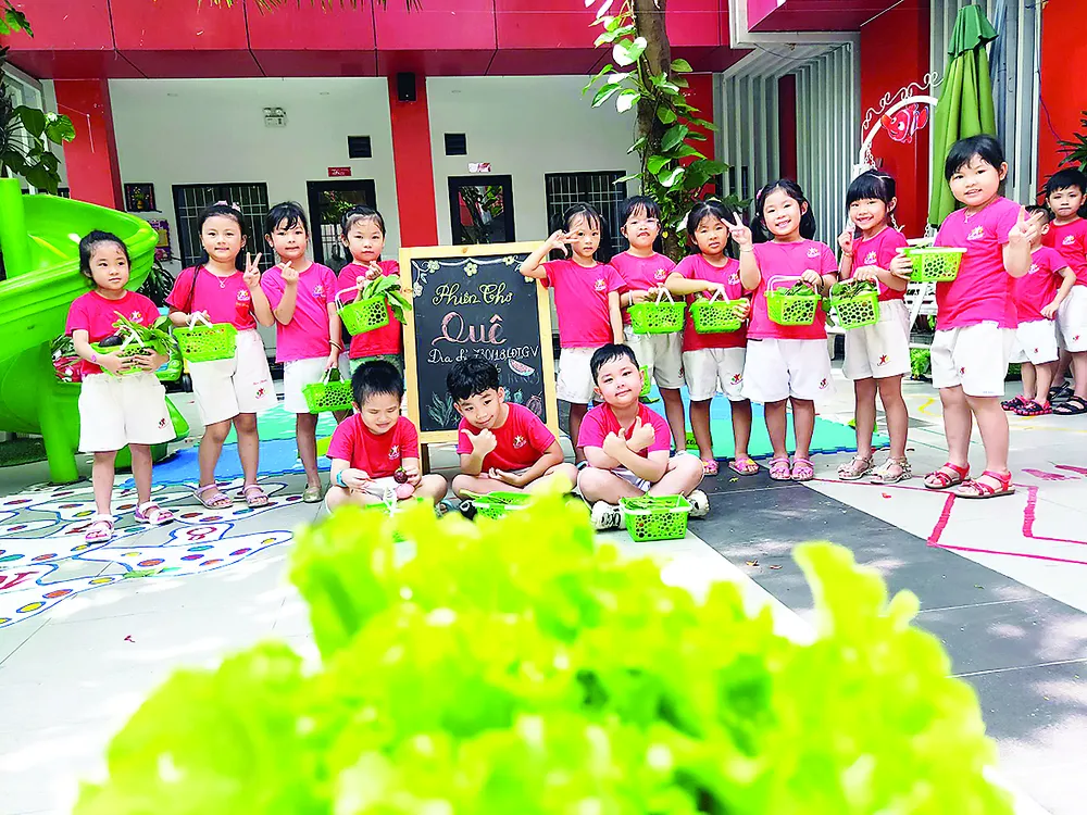 Các bé Trường Mầm non Worldkids  luôn vui vẻ trong mỗi giờ học