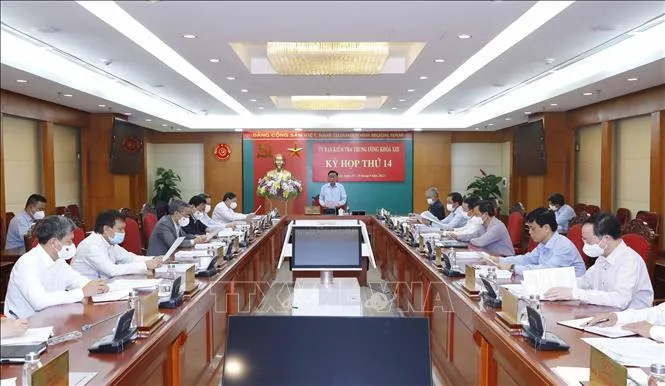 Quang cảnh Kỳ thứ 14 của Ủy ban Kiểm tra Trung ương khóa XIII. Ảnh: TTXVN