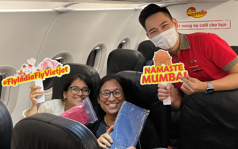 Du khách Ấn Độ trên chuyến bay của Vietjet