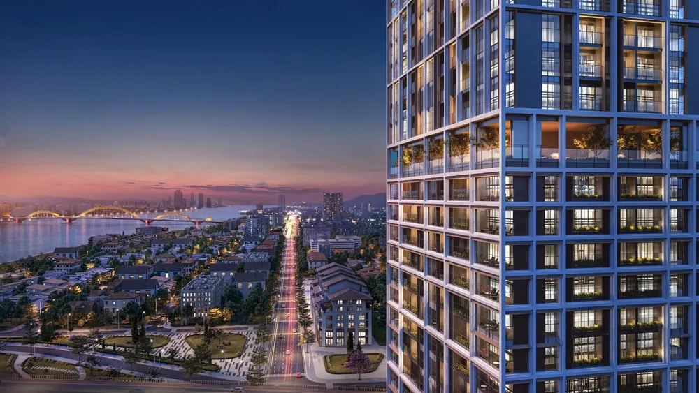 Tại Đà Nẵng, các tòa cao tầng ven sông Hàn bắt trọn tầm nhìn tuyệt đẹp hướng ra sông, biển và thành phố sôi động