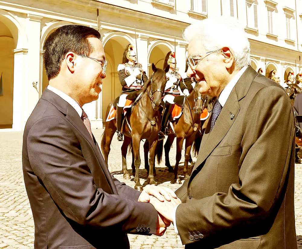 Tổng thống Italy Sergio Mattarella tiễn Chủ tịch nước Võ Văn Thưởng