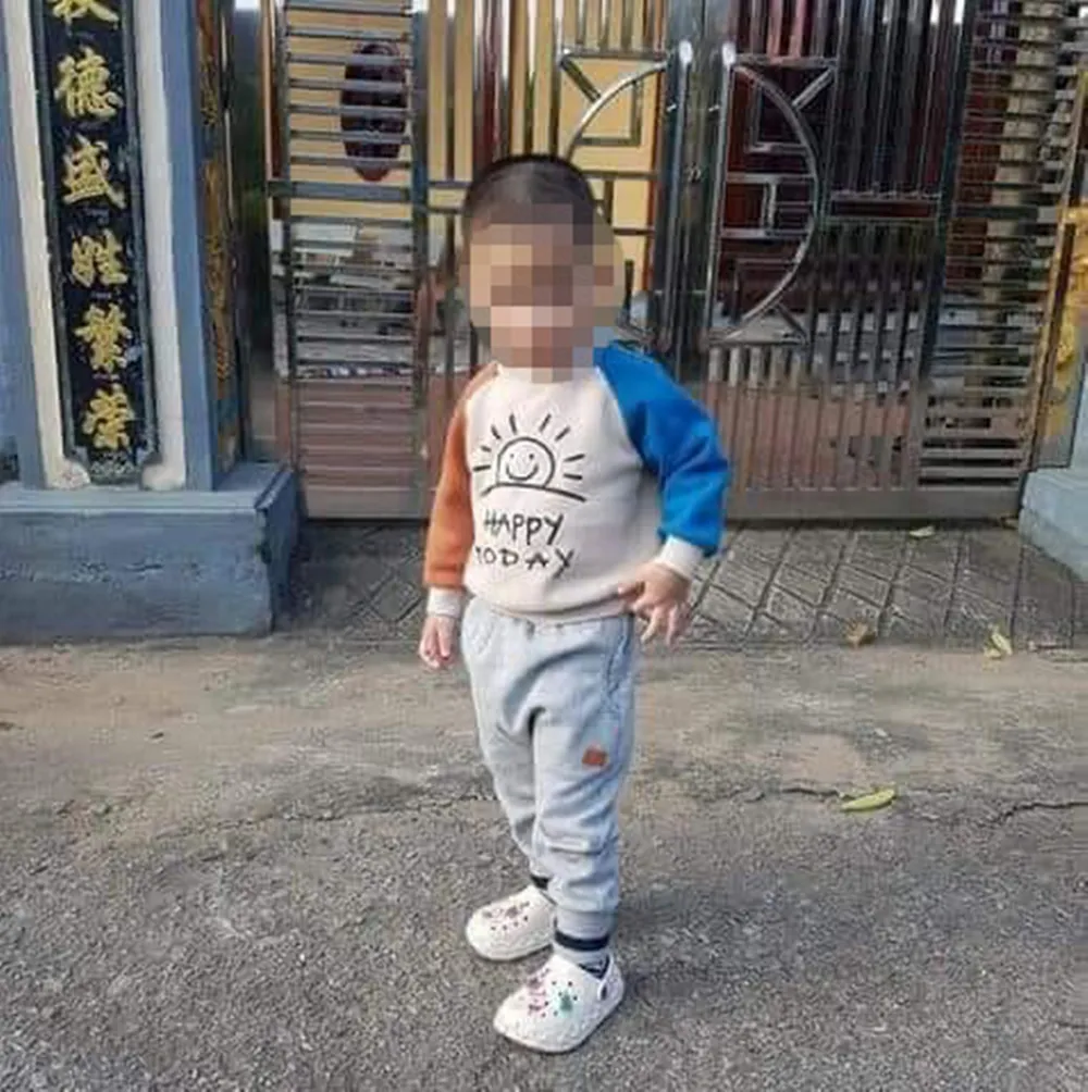 Bé Đ.T.H. trước khi mất tích. Ảnh: Công an xã Cương Gián