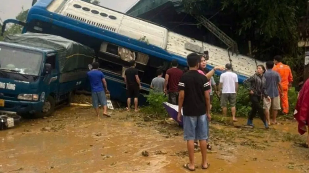 Hiện trường vụ sạt lở tại Hà Giang