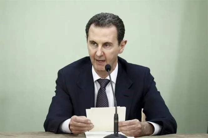 Tổng thống Syria Bashar Al-Assad phát biểu tại Damascus, Syria. Ảnh: Getty Images/TTXVN