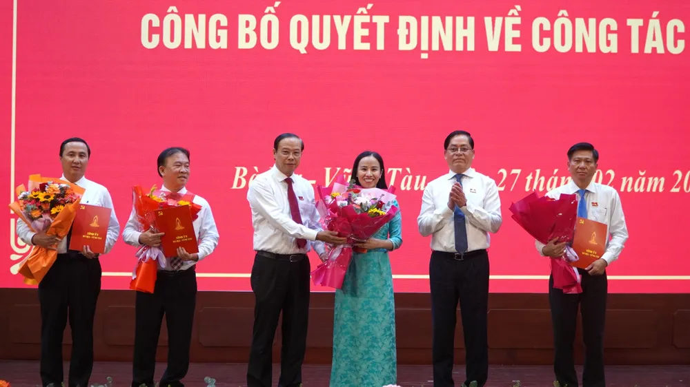 Nhiều cán bộ chủ chốt của tỉnh Bà Rịa - Vũng Tàu được điều động đến vị trí mới