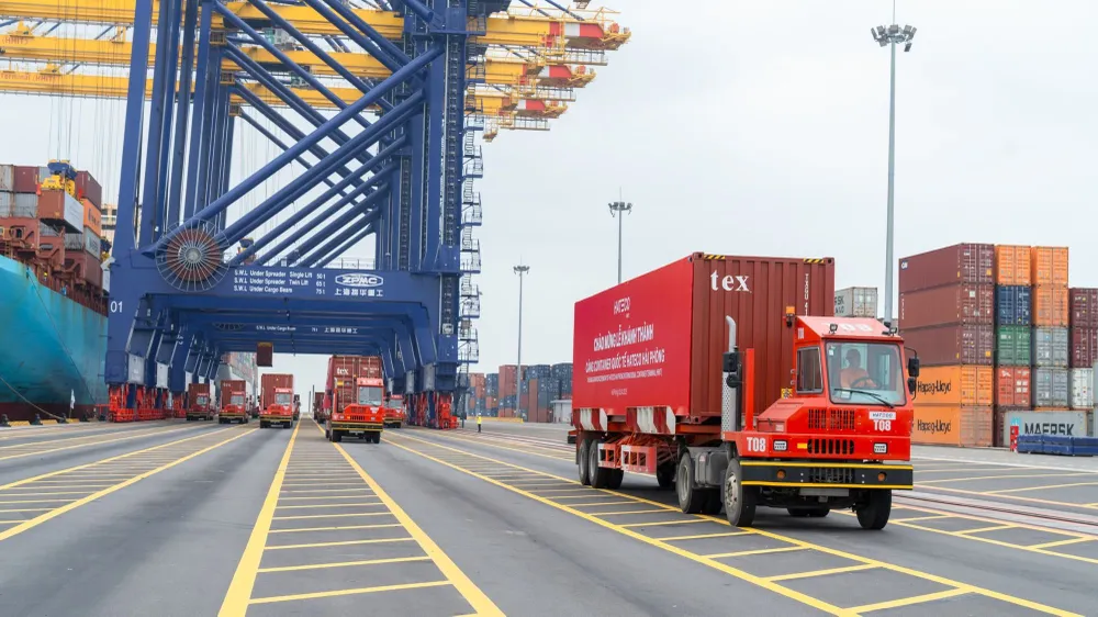 Cảng container quốc tế Hateco Hải Phòng. Ảnh: VGP