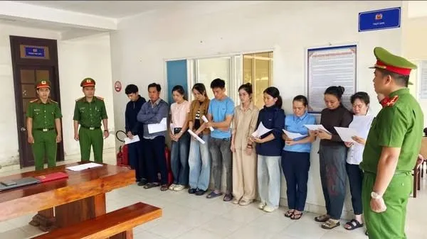 Các đối tượng tại cơ quan điều tra. Ảnh: CACC