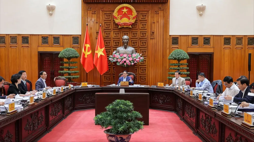 Thủ tướng Phạm Minh Chính chủ trì cuộc họp. Ảnh: VGP