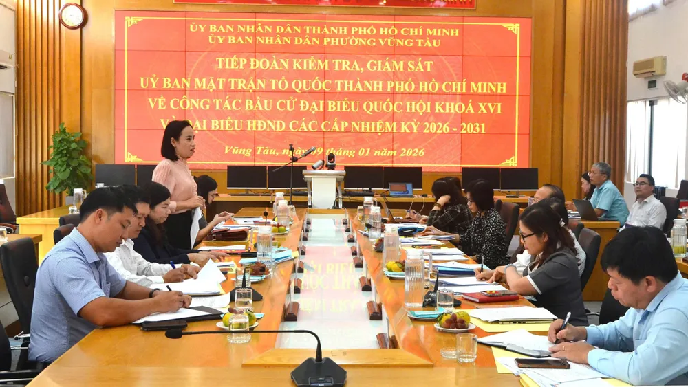 Đồng chí Võ Ngọc Thanh Trúc làm việc với phường Vũng Tàu