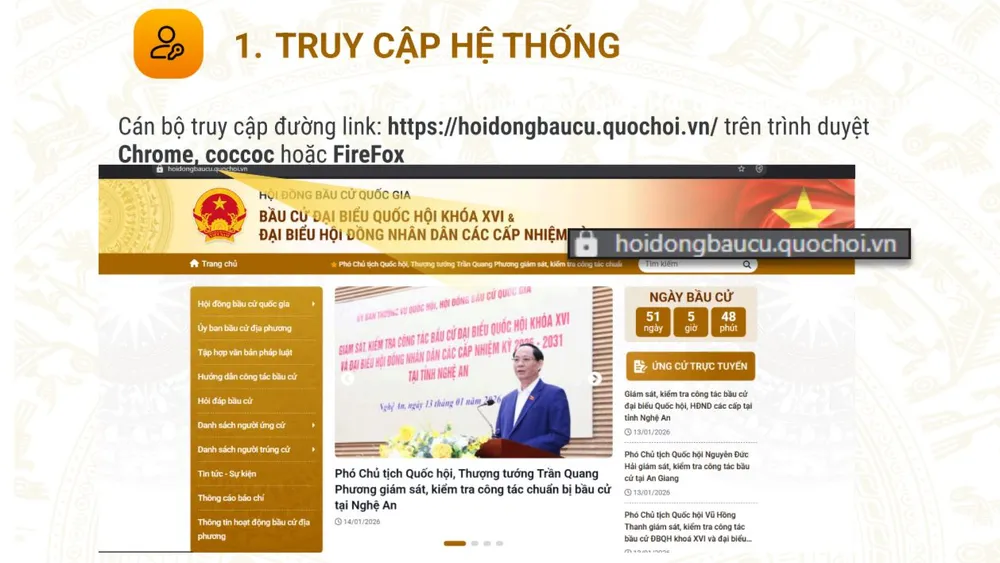 Giao diện khi truy cập hệ thống 