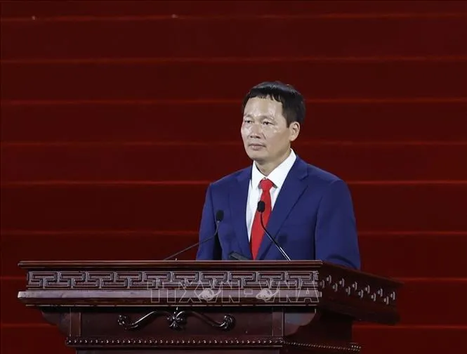 Đồng chí Vũ Hồng Văn, Ủy viên Trung ương Đảng, Bí thư Thành ủy Đồng Nai phát biểu. Ảnh: TTXVN