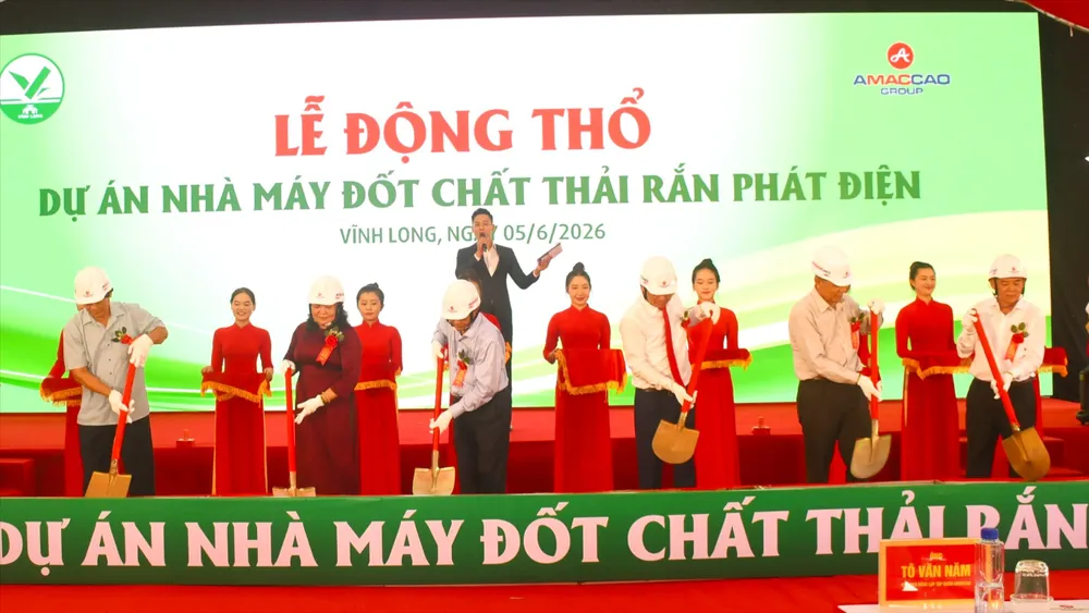 Động thổ dự án nhà máy điện rác gần 1.920 tỷ đồng ở Vĩnh Long