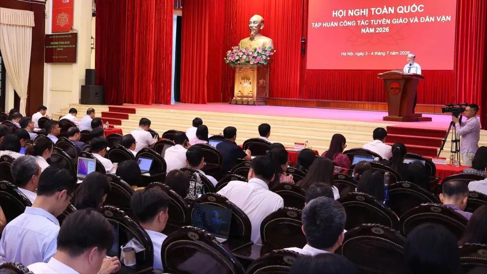 Hội nghị toàn quốc tập huấn công tác tuyên giáo và dân vận năm 2026. Ảnh: HOÀNG HẰNG