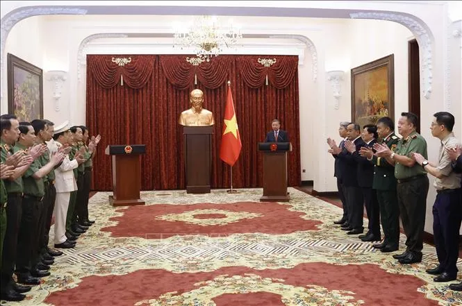 Tổng Bí thư, Chủ tịch nước Tô Lâm phát biểu giao nhiệm vụ. Ảnh: TTXVN