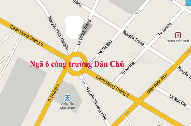 Vòng xoay ngã 6 Dân Chủ