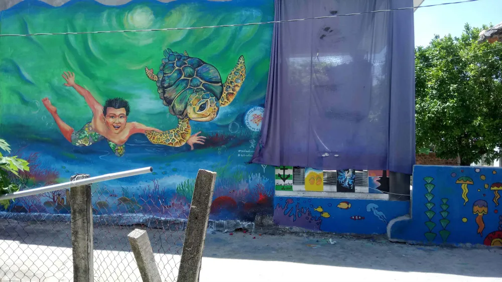 Gửi thông điệp bảo vệ rùa biển qua làng bích họa đảo Lý Sơn ảnh 3