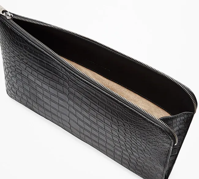 Sang trọng phụ kiện da cá sấu đen ảnh 2