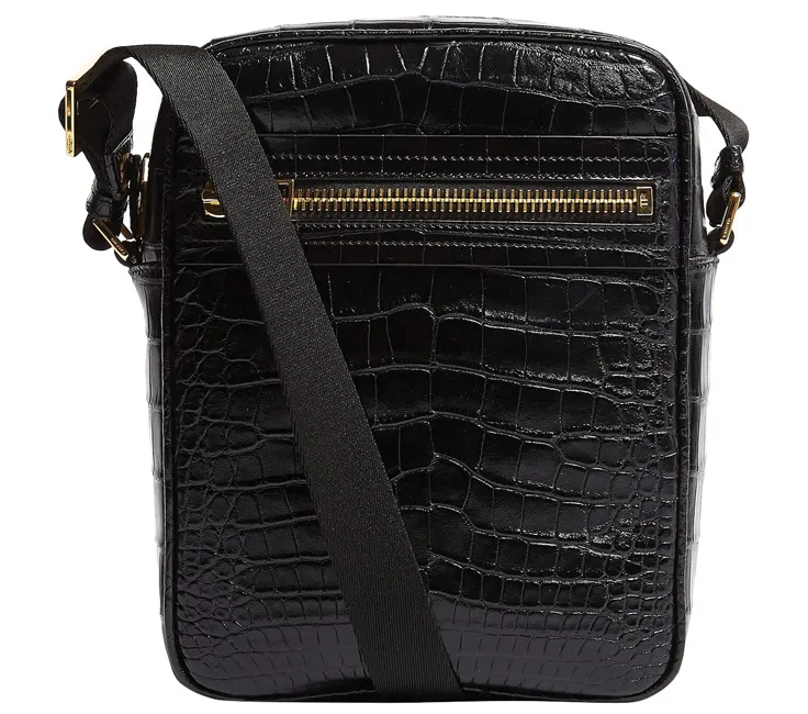 Sang trọng phụ kiện da cá sấu đen ảnh 1