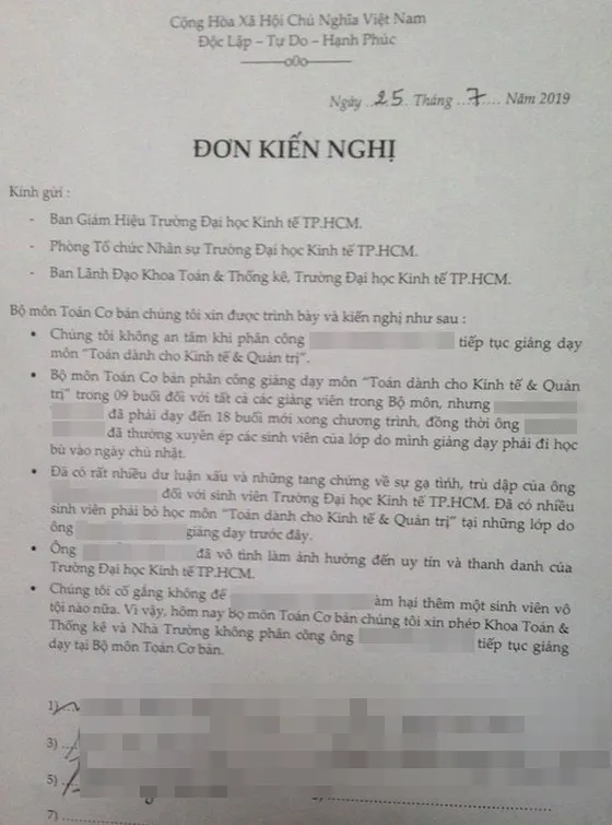 Trưởng bộ môn đòi nghỉ việc vì không chấp nhận một giảng viên 'có tình cảm không đúng đắn' với SV ảnh 1