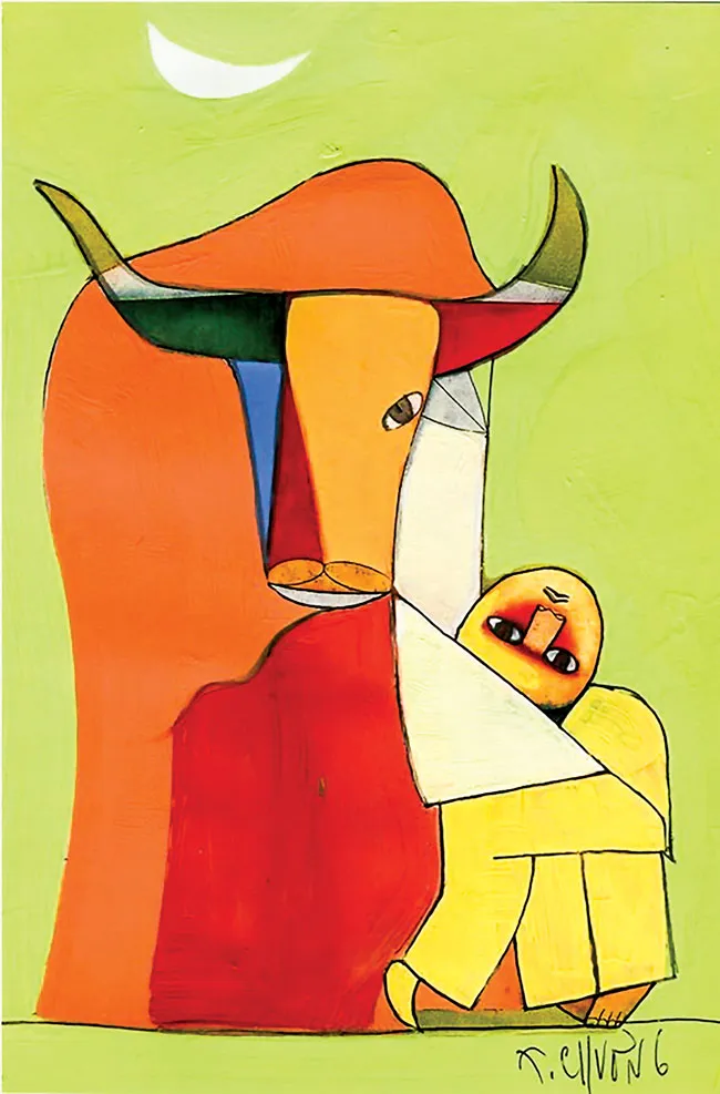 Họa sĩ đam mê vẽ trâu ảnh 3