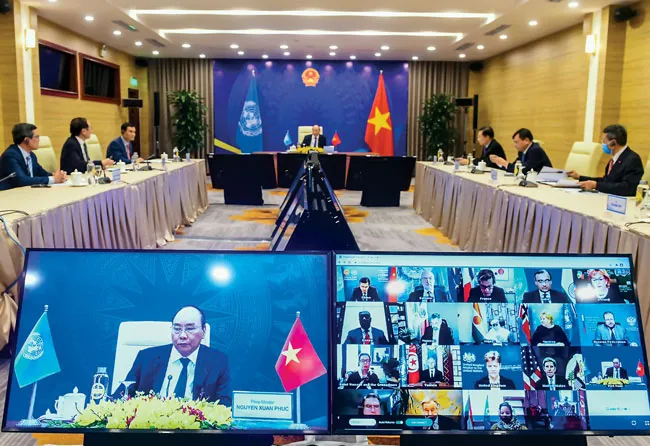 Chủ tịch nước Nguyễn Xuân Phúc họp trực tuyến Hội nghị Thượng đỉnh về biến đổi khí hậu.