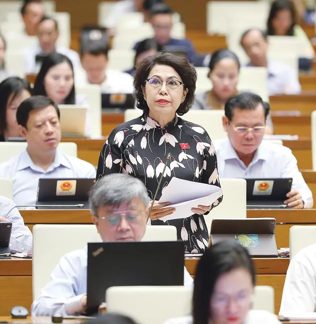 Đại biểu Tô Thị Bích Châu (TPHCM) phát biểu tại hội trường. Ảnh: QUANG PHÚC