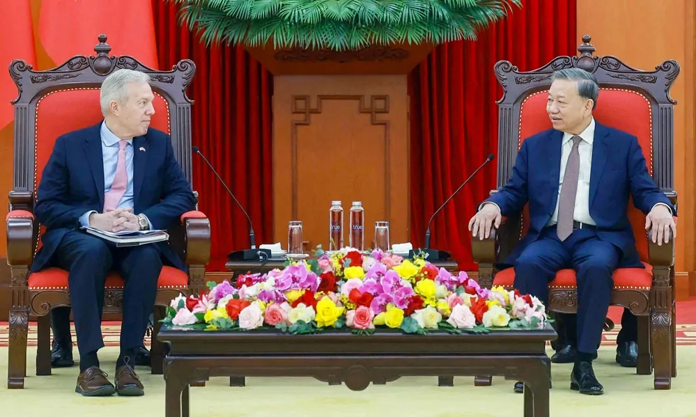 Tổng Bí thư Tô Lâm đã tiếp Đoàn doanh nghiệp Hội đồng Kinh doanh Mỹ - ASEAN (USABC) do Chủ tịch kiêm Tổng giám đốc USABC Ted Osius, nguyên Đại sứ Mỹ tại Việt Nam