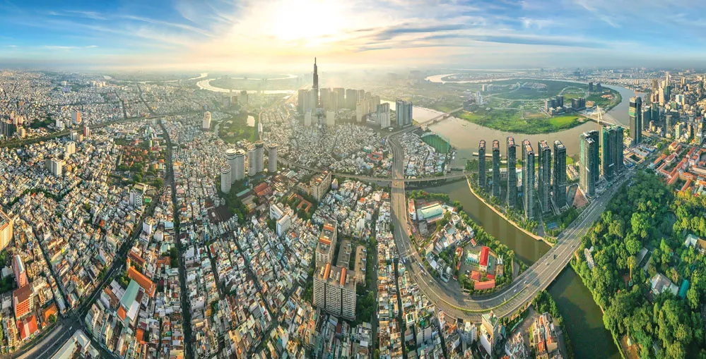 TPHCM nhìn từ trên cao.