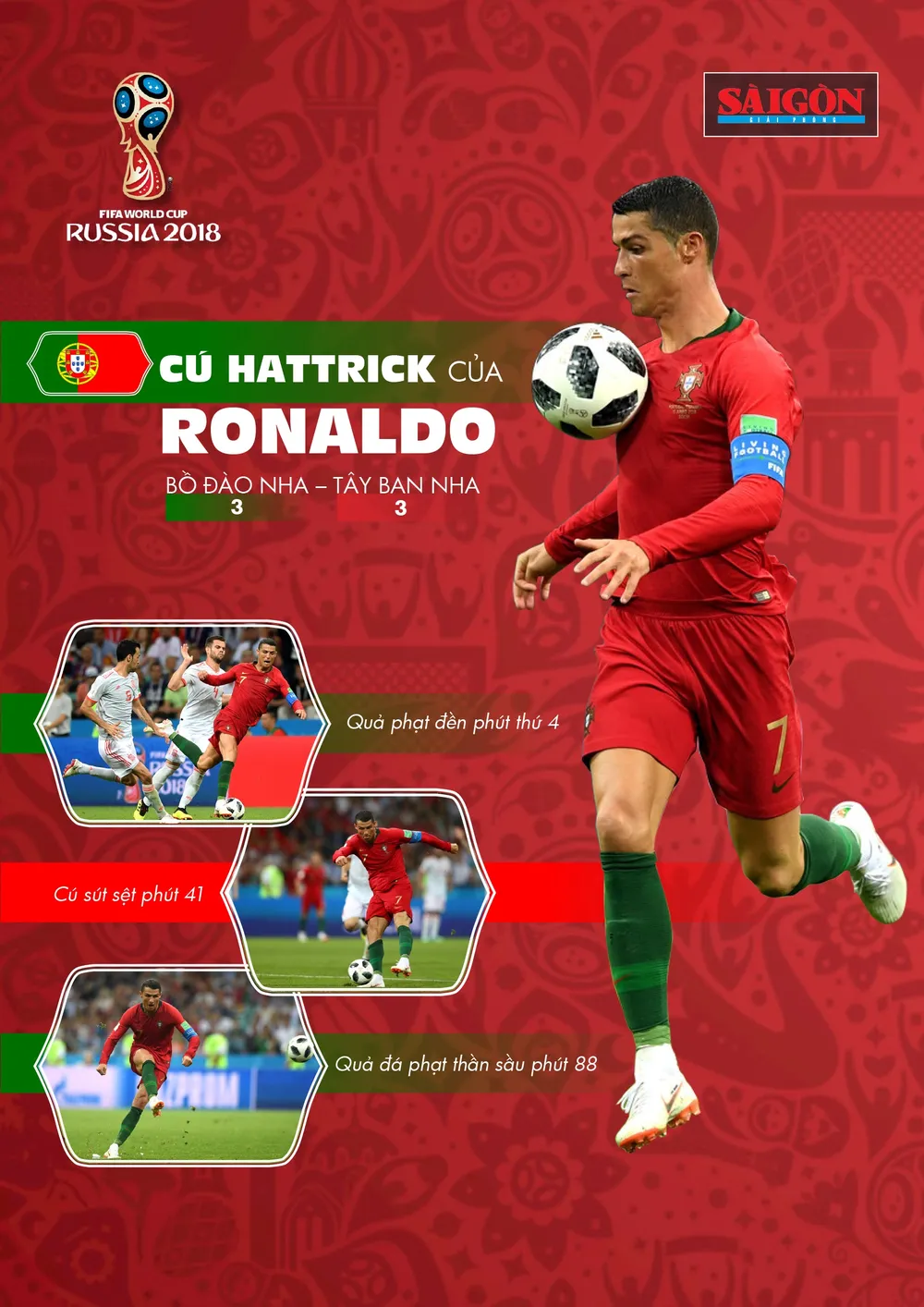 MÓN QUÀ TẶNG BẠN ĐỌC: Cú hattrick của Cristiano Ronaldo (Infographic) ảnh 1