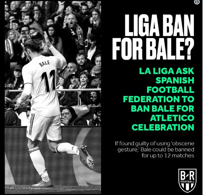 Gareth Bale (Real Madrid) có thể bị treo giò 12 trận Liga ảnh 1