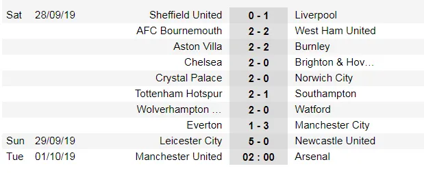 Kết quả và xếp hạng giải Ngoại hạng Anh, vòng 7: Leicester vùi dập Newcastle 5-0 ảnh 1