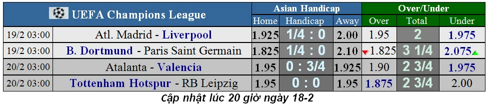 Lịch thi đấu Champions League ngày 19-2: Tottenham chống Leipzig, Atalanta trổ tài (Mới cập nhật) ảnh 1