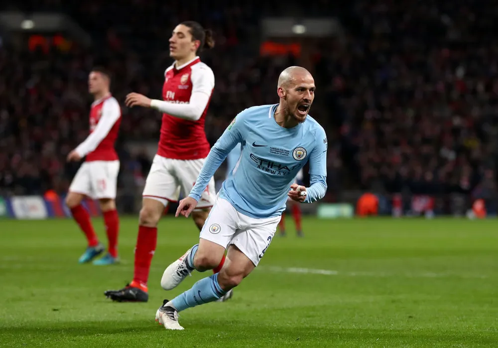 David Silva ăn mừng bàn thắng