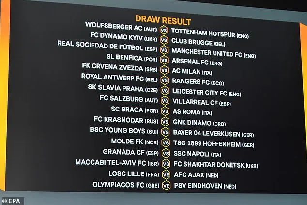 Bốc thăm vòng 32 đội Europa League: Man United đụng Real Sociedad, Arsenal gặp Benfica ảnh 2