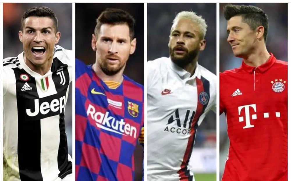 Ronaldo, Messi, Neymar vả Lewandowski