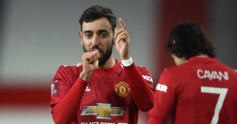 Bruno Fernandez mừng bàn thắng